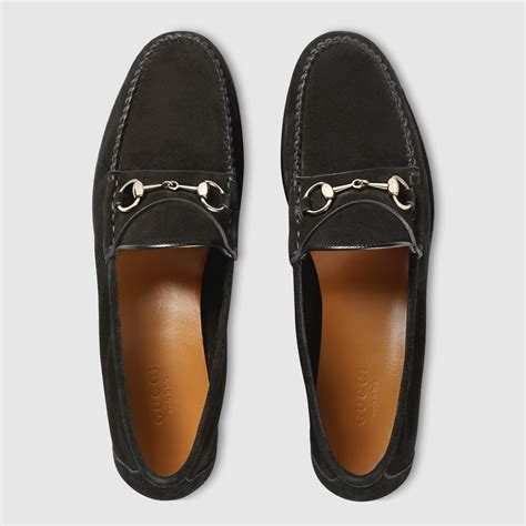 gucci horsebit burnished-suede loafers|Gucci women's loafer with horsebit.